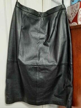 Soft, Black Leather Skirt, Lined, Size 8